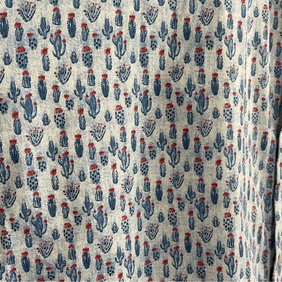 Pronto Uomo Short Sleeve Mens Button Down Shirt with Cactus Design Size XL - Picture 5 of 6